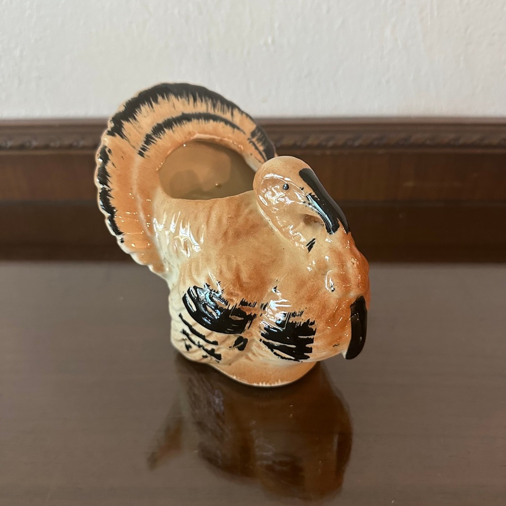 Vintage Morton Ceramic Turkey Planter Small‎ Thanksgiving Fall Decor